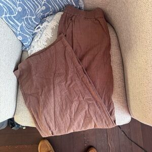 Marine Layer Wide Leg Pants in Brown